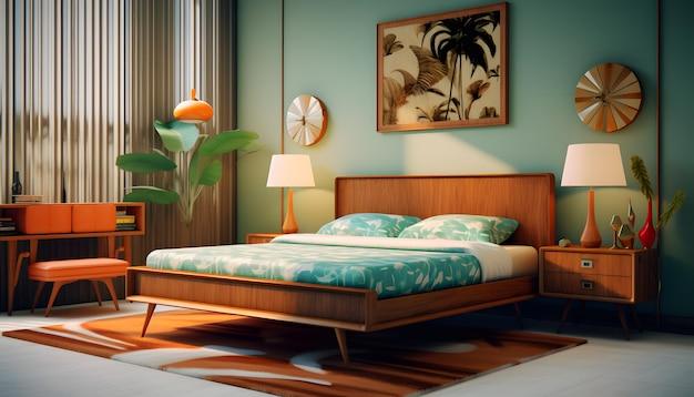 Retro bedroom: Revive mid-century​ aesthetics with bold patterns and ⁤colors