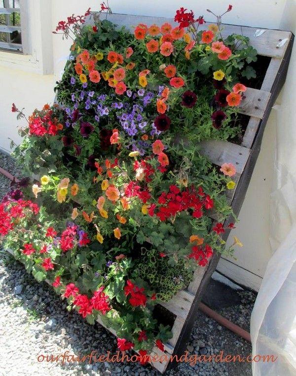 Design a‍ colorful flower pallet​ garden to brighten​ up any outdoor area