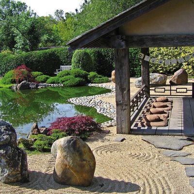 Meditative moments in a Zen Garden foster inner peace and self-reflection