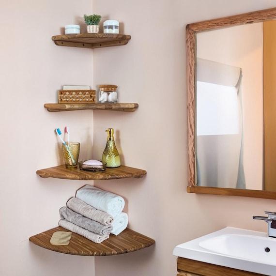 Use corner shelves to make⁣ the most of your small bathroom