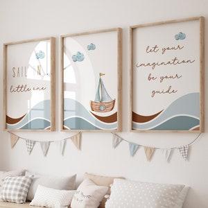 Nautical Boy Nursery with sailboat murals⁣ and ‌ocean-themed ​decor for adventurous spirits