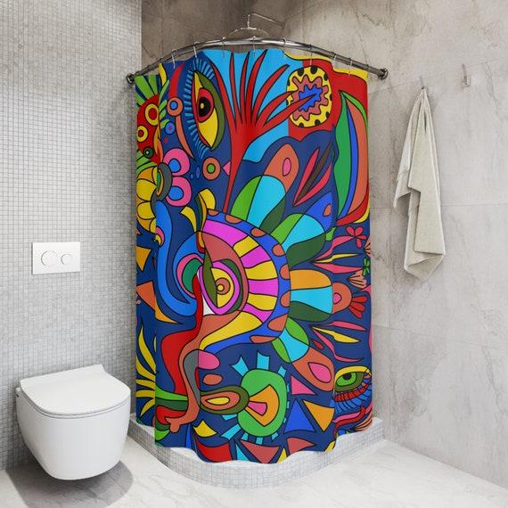 Funky shower curtains that ⁣introduce whimsy to your eclectic bathroom​ design