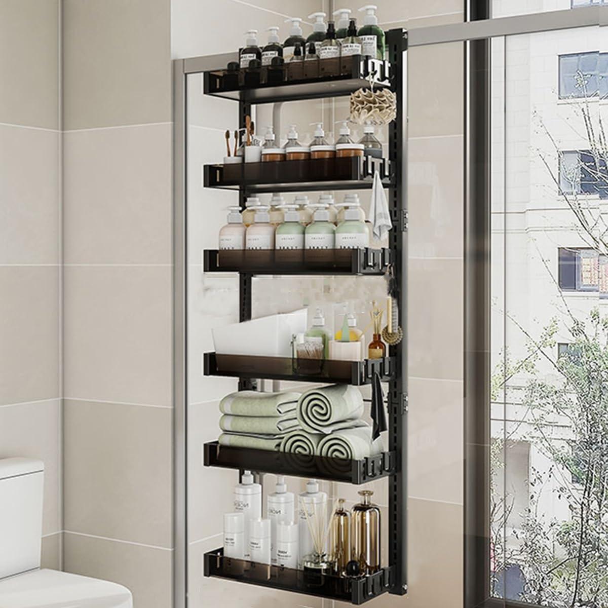 Use tiered ⁢shelves for effective use of vertical space in ​small bathrooms