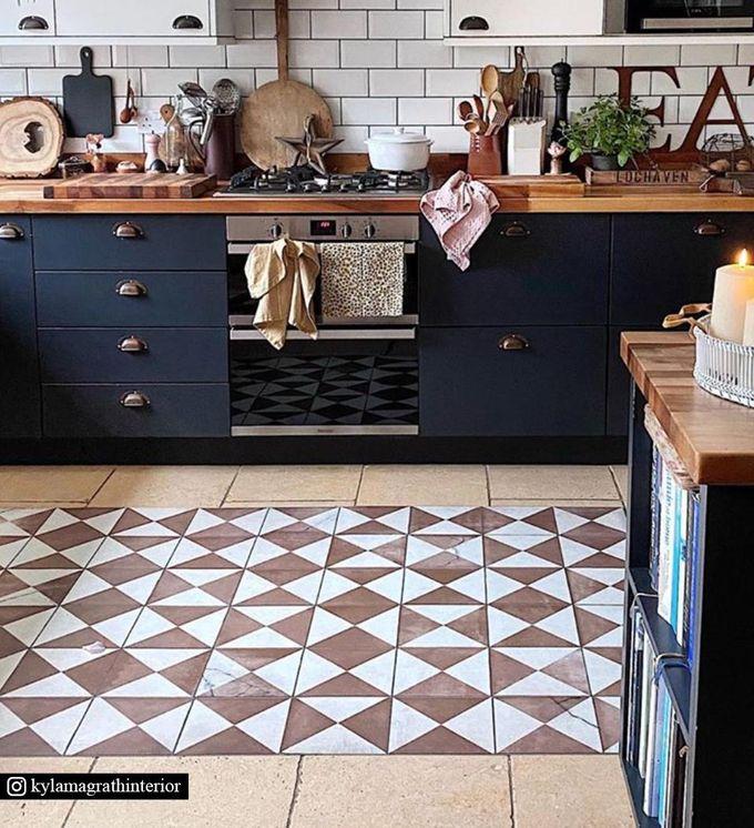 Make room for bold, oversized rugs for warmth and comfort in your kitchen