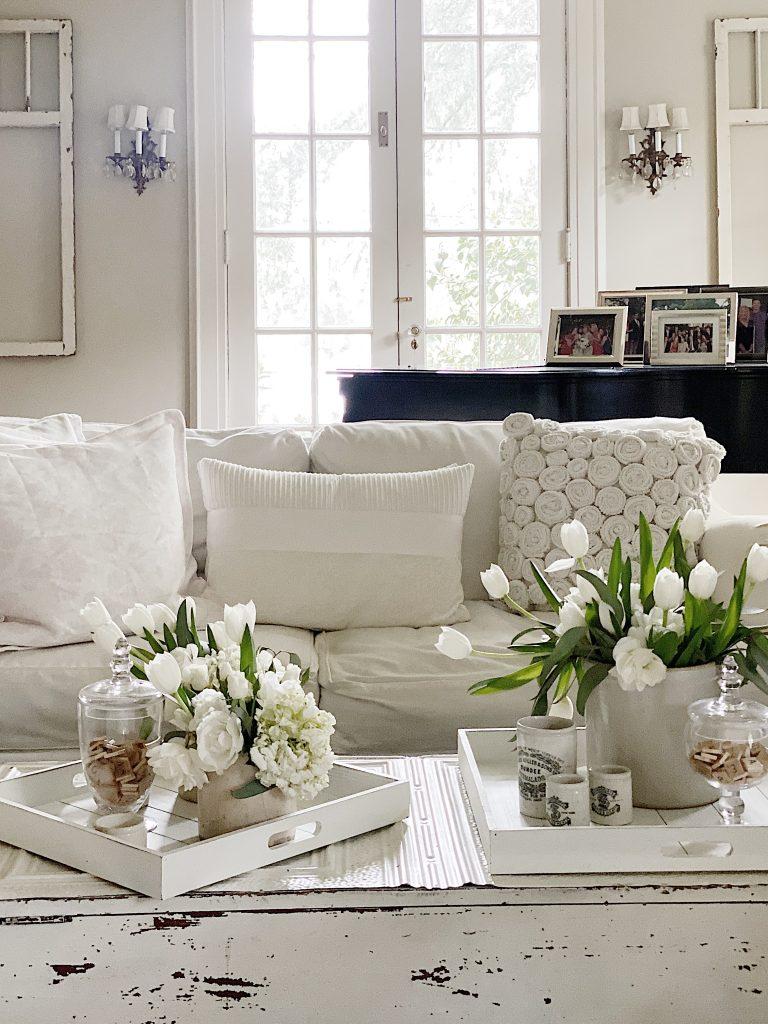 Decorative trays corral items and add flair to your living room table