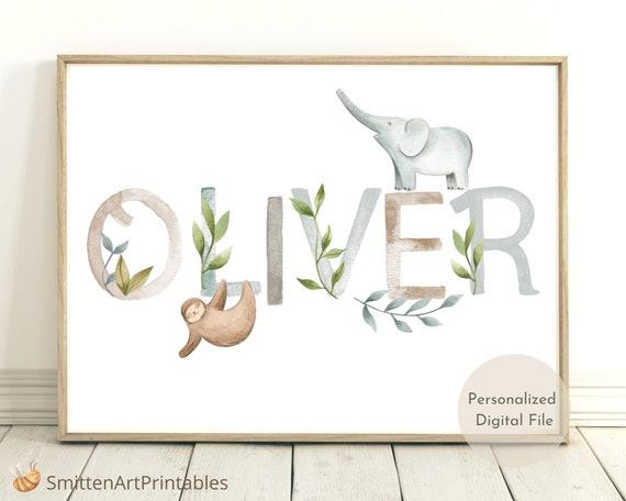 Add personalized name art to make the boy nursery feel special