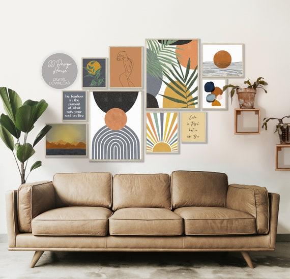 A gallery wall to display your personality and creativity in your⁢ Boho Living Room