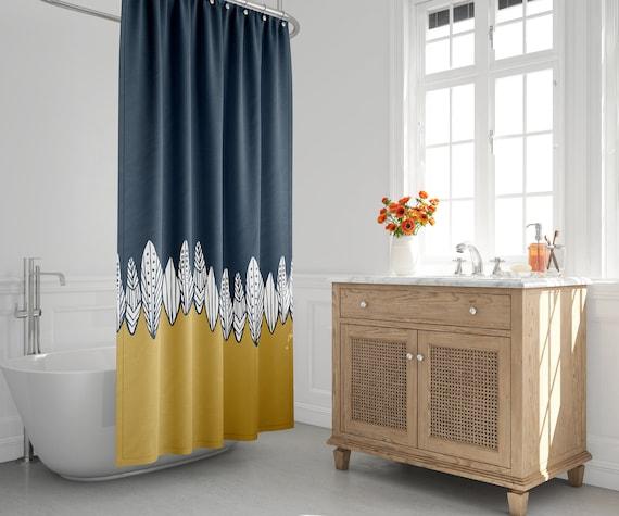 Install a unique shower curtain to enhance your eclectic bathroom theme