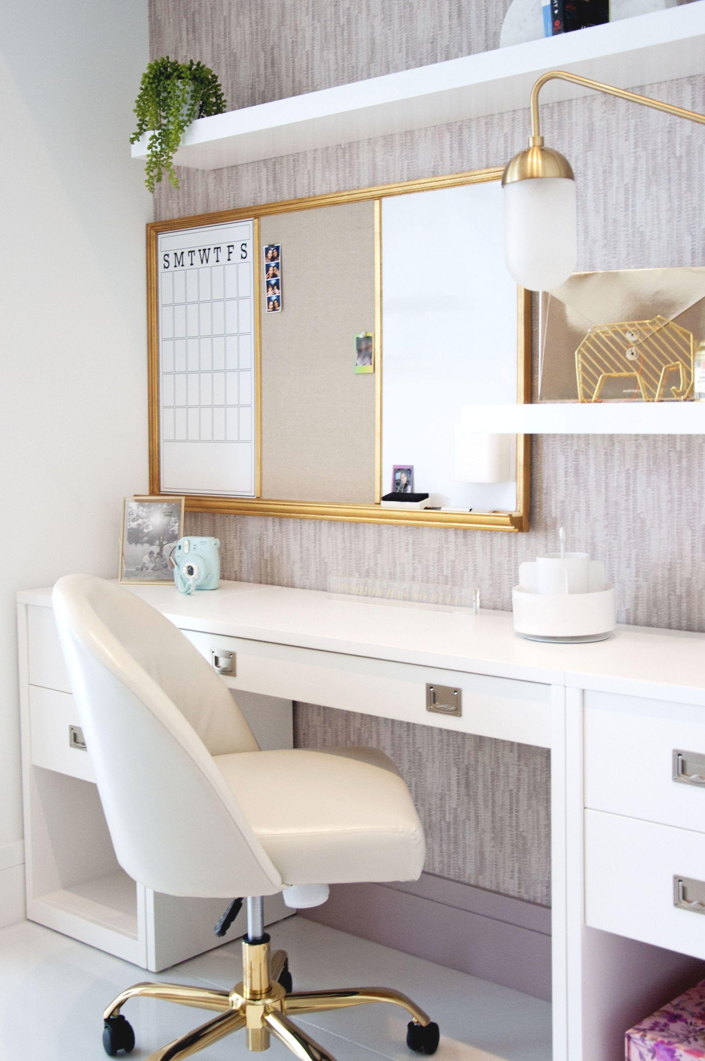 Opt for a stylish desk area to inspire creativity in your teen girl bedroom