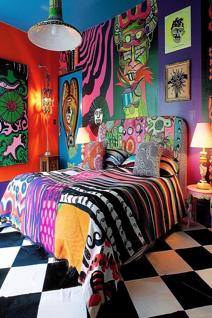 Bohemian bedroom:‍ Add vibrant‌ colors and ‌eclectic patterns for creativity