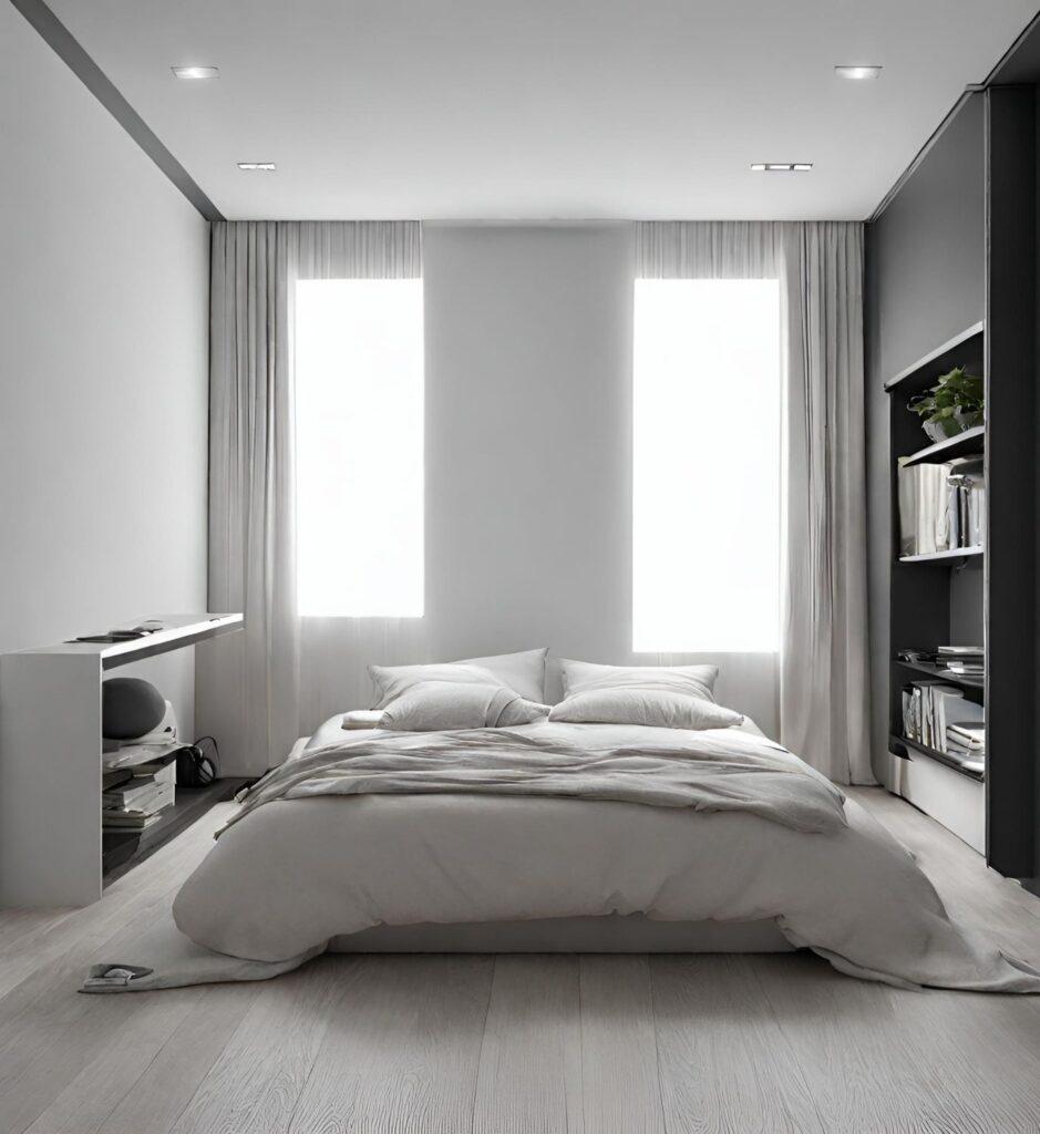 Use⁣ a ‌minimalist bedroom layout for optimal ‌flow⁢ and balance