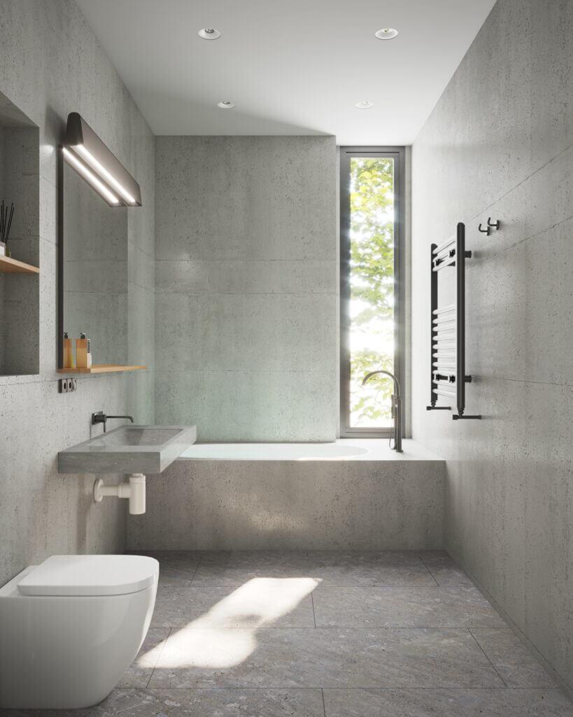 Install ⁢recessed lighting​ for‍ a brighter⁣ atmosphere in narrow bathrooms