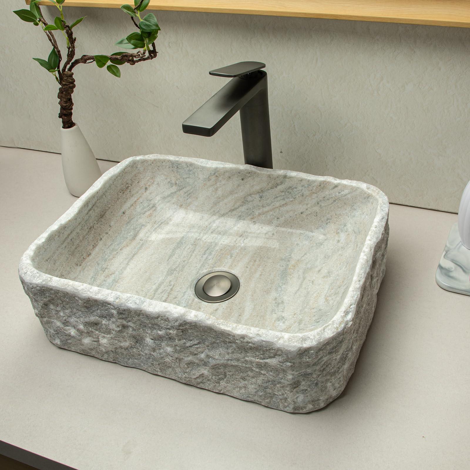 Natural⁣ stone sinks blend⁤ rustic beauty in farmhouse ‌bathrooms