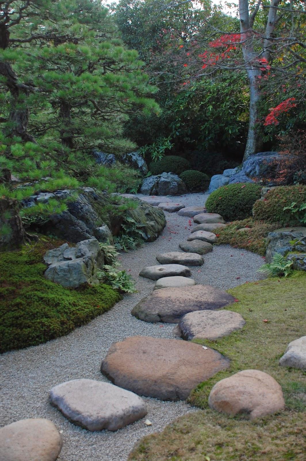 Stone pathways guide visitors through the tranquil Zen Garden landscape