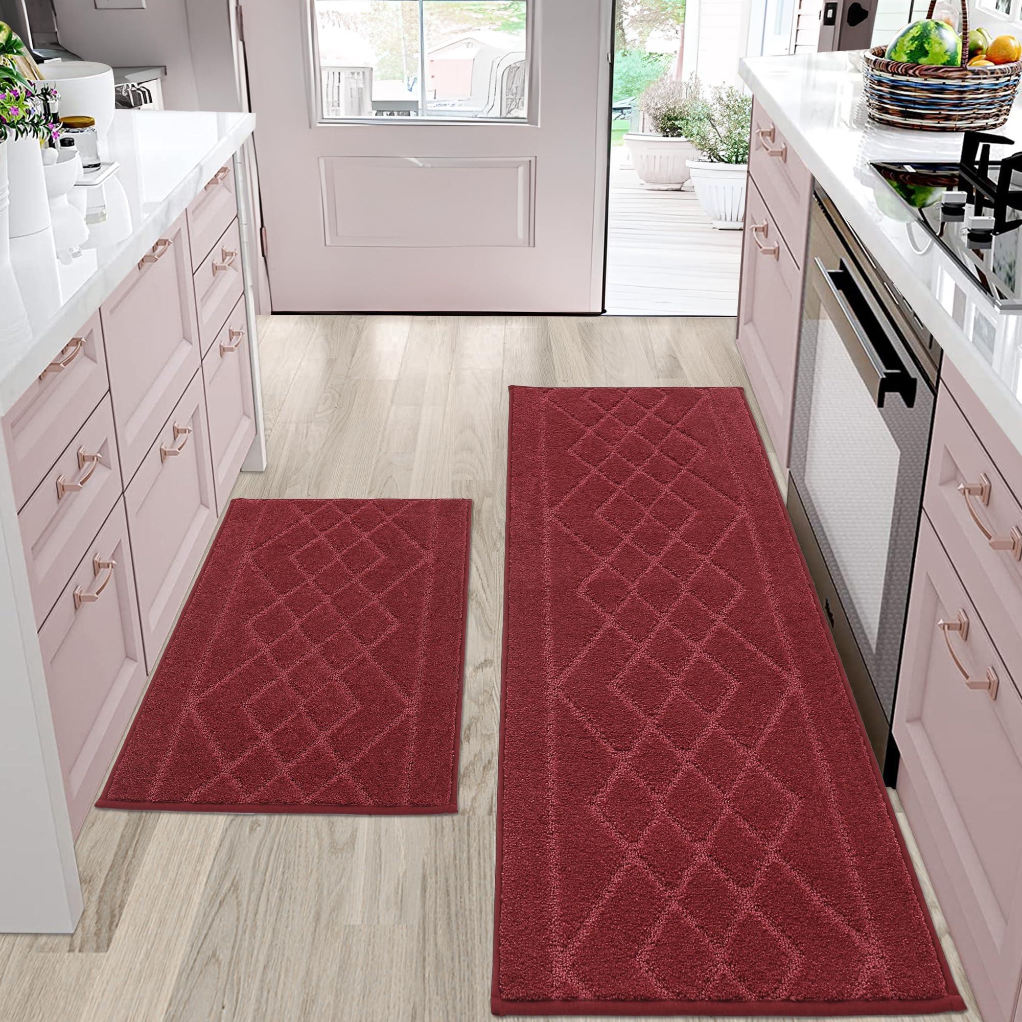 Consider a statement rug to anchor your Burgundy Kitchen design