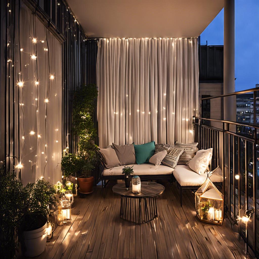 Incorporating Lighting‌ to Enhance Small Balcony Ambiance