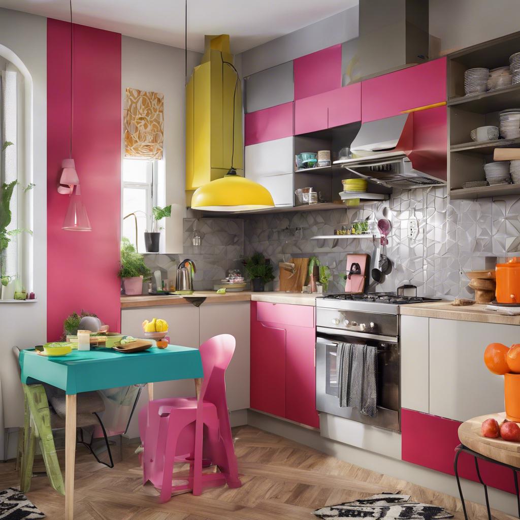 Infusing Personality with Colorful Accents in Small Kitchens