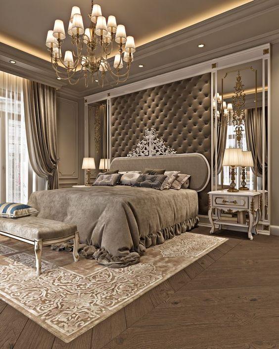 Modern Glam Bedroom: Combine‌ sleek furniture with opulent accents and metals