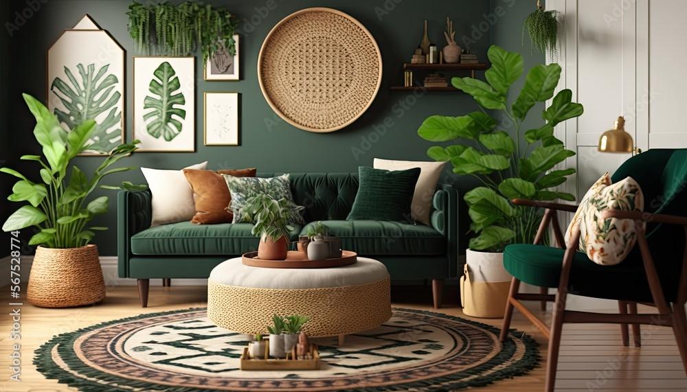 Incorporate indoor plants⁣ to bring life to your Boho Living Room sanctuary