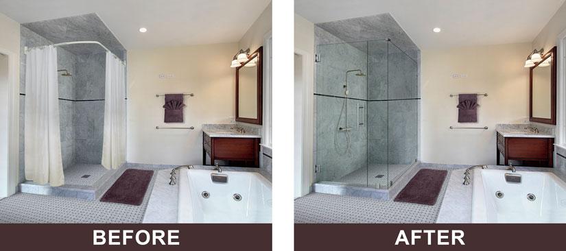 Opt ‍for a ⁤shower curtain instead of a bulky​ shower ​door