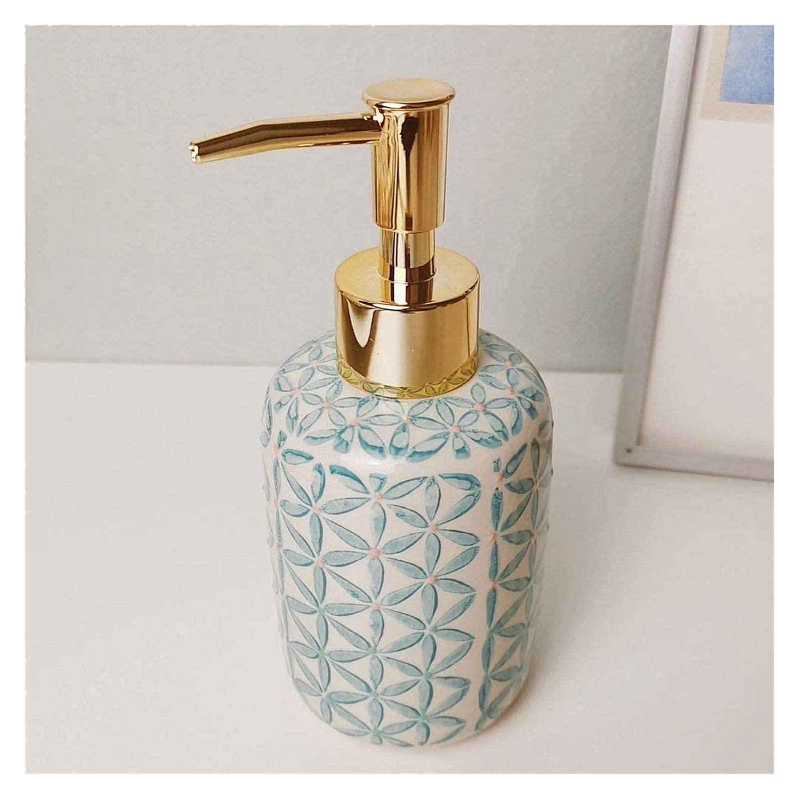 Artisan soap dispensers offer a stylish touch to your eclectic bathroom