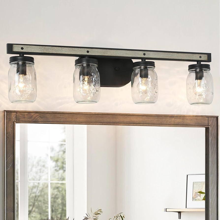 Hang⁣ mason jar light fixtures in farmhouse bathrooms ⁢for uniqueness