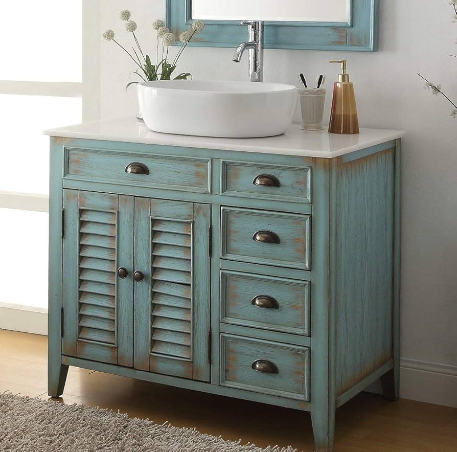 Select a⁢ farmhouse-style ‌vanity ‌with distressed finishes for character