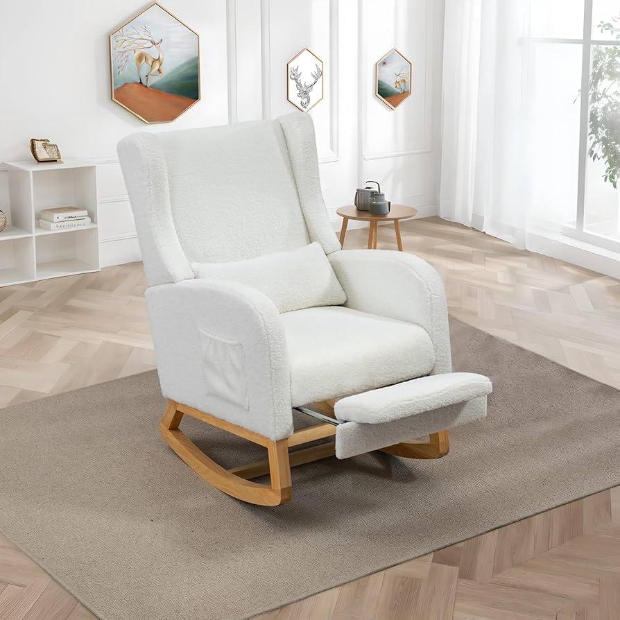 A rocking chair invites relaxation in your nursery nook