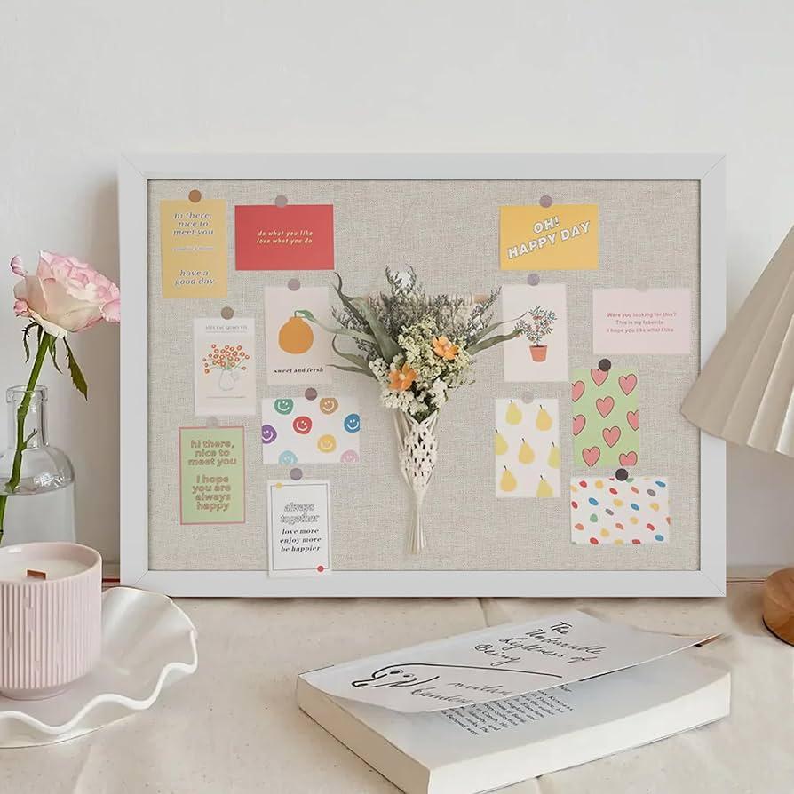 Hang a bulletin board for displaying achievements and inspirations in the bedroom