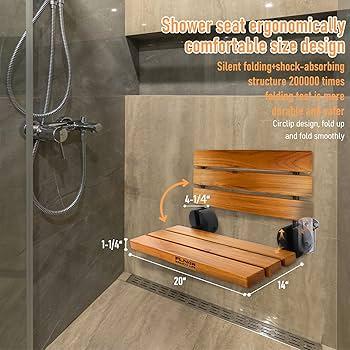 Consider a foldable shower bench for function and style in small bathrooms