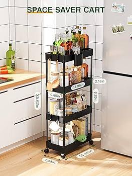 Utilize slim ​carts ​for extra storage in your galley ​kitchen