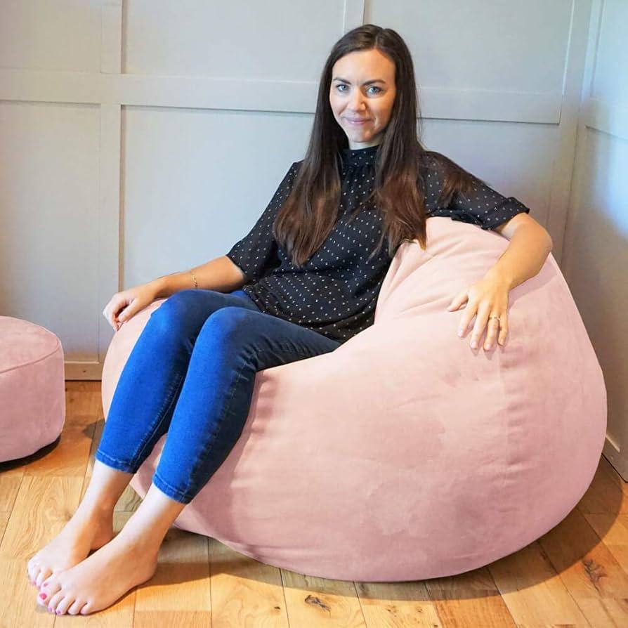 A plush beanbag chair for relaxation in your teen girl bedroom