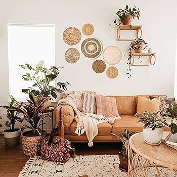 Incorporate woven baskets for stylish storage in your Boho Living Room