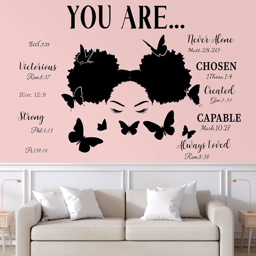 Use wall decals to promote positivity and motivation in your teen girls bedroom