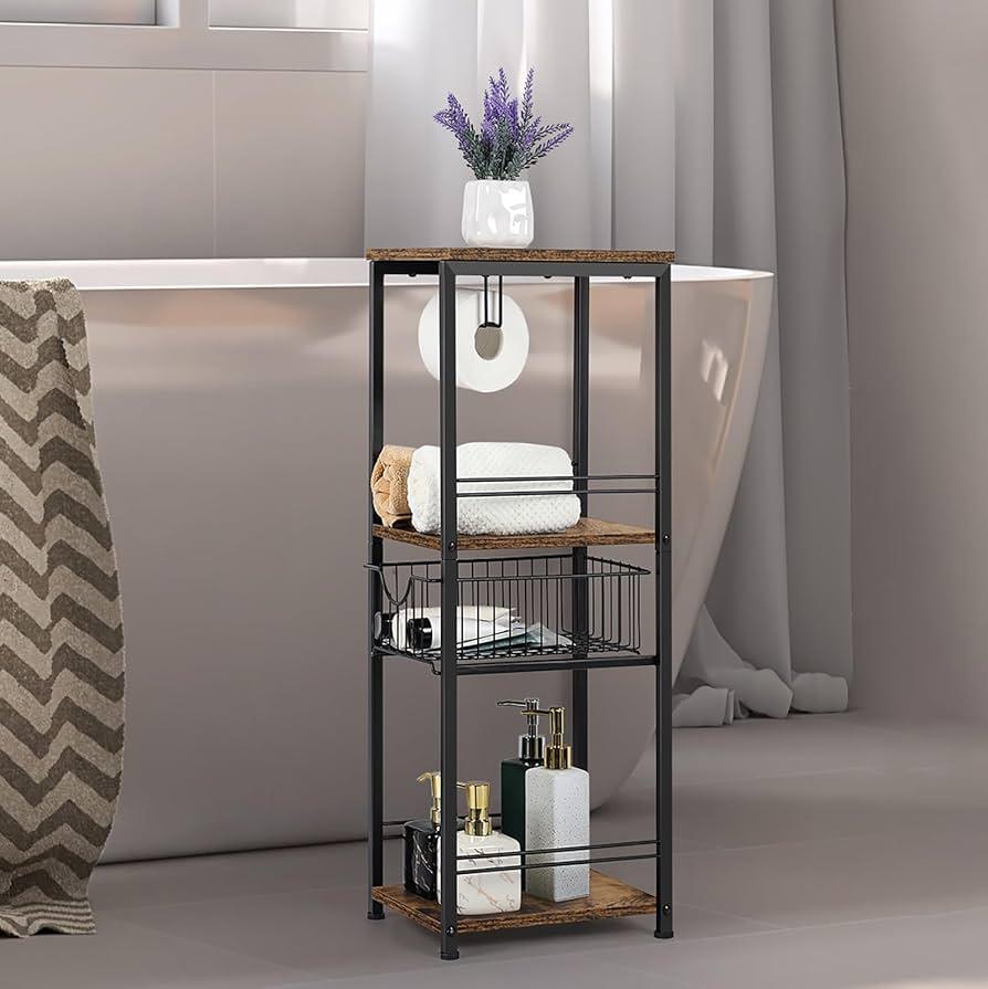 Use vertical ‌shelving to store essentials in your small bathroom