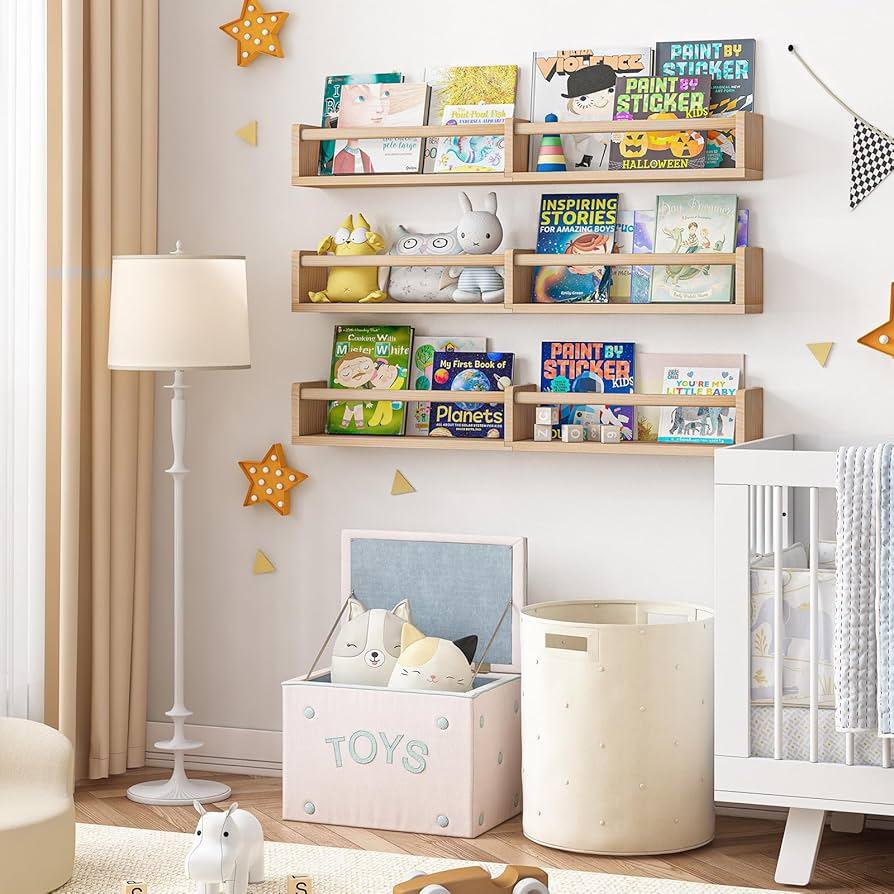 Install floating shelves‍ to showcase‍ books ‌in the Nursery Nook