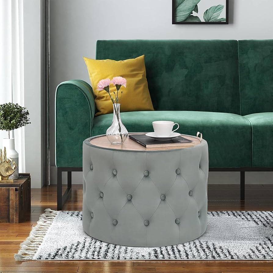 Functional ottomans serve double duty as seating in your living room