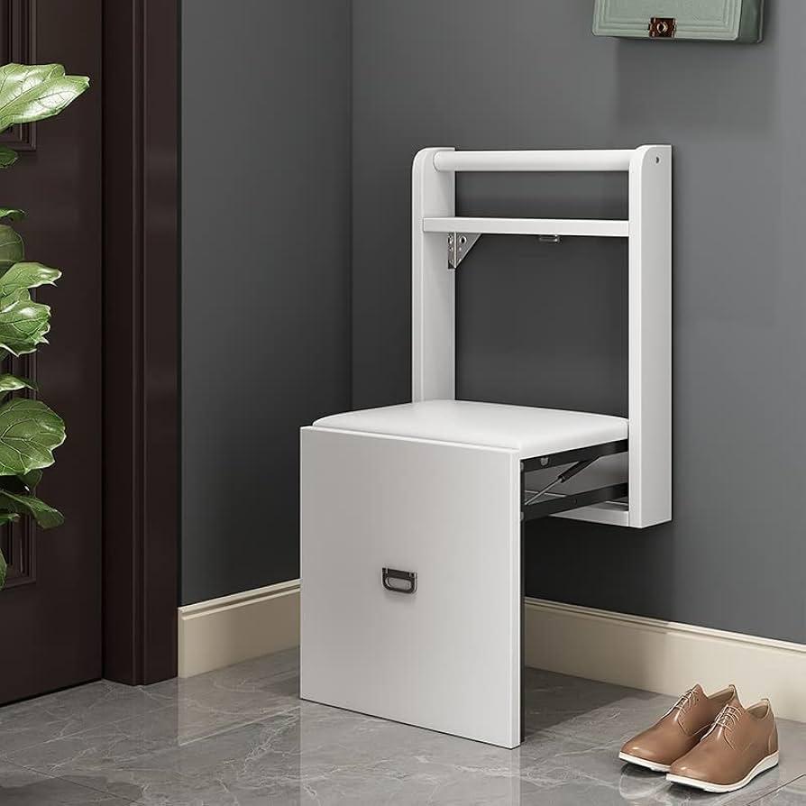 Use foldable stools​ for versatility in your narrow bathroom space