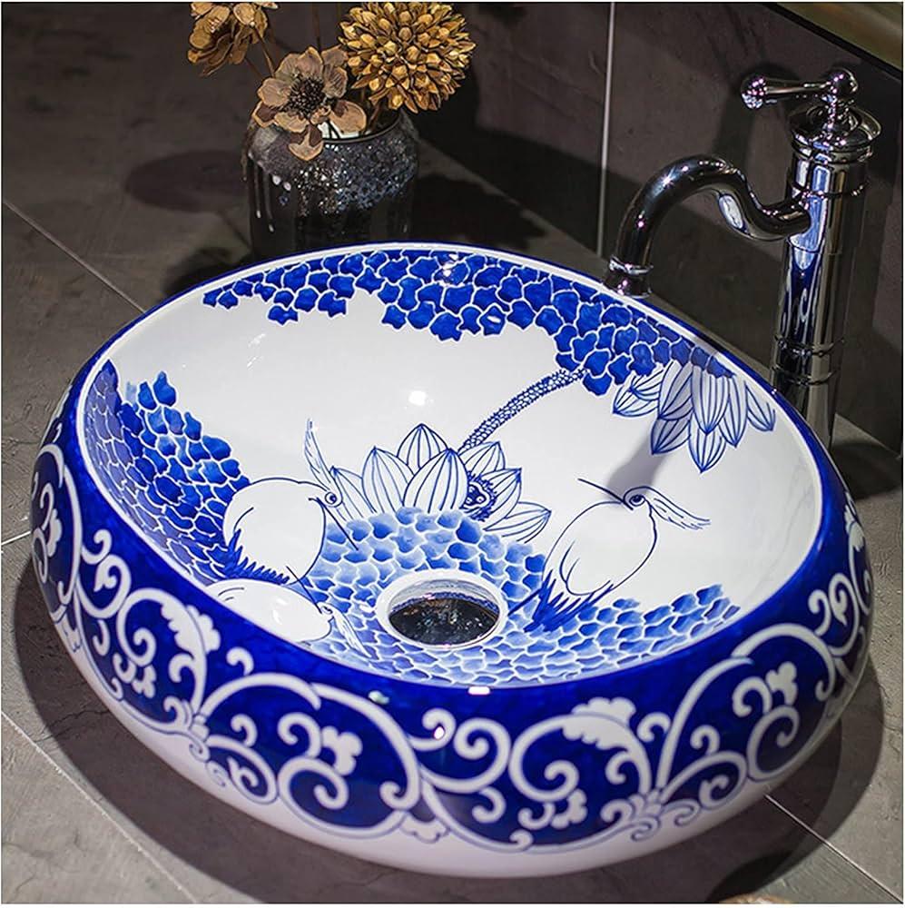 Hand-painted ⁣ceramic sink as a statement piece ‍in your eclectic bathroom