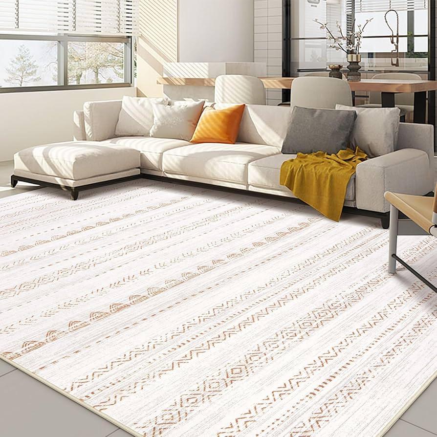 Use rugs to delineate spaces and provide warmth in your living room