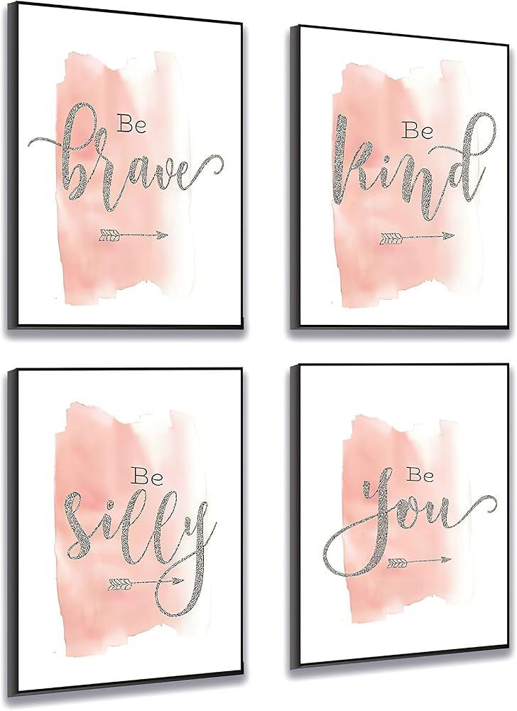 Hang inspirational quotes: ​Motivating wall art inspires positivity in a teen girl​ bedroom