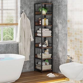 Incorporate corner shelves‌ to utilize wasted space in narrow bathrooms