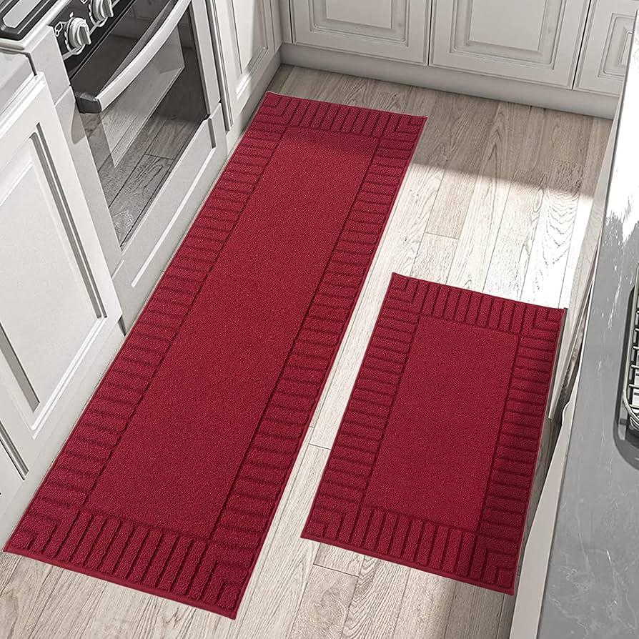 Burgundy Kitchen Mats: Add comfort and style​ to your workspace with plush mats