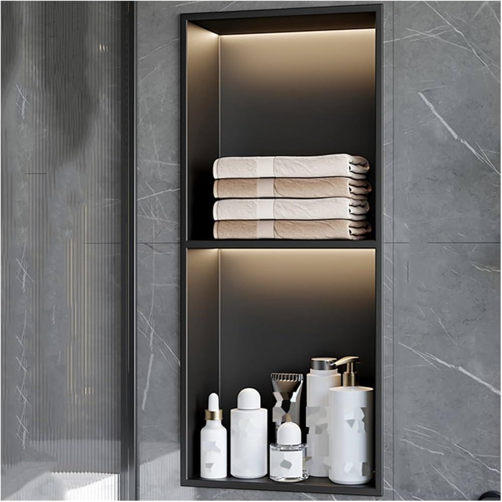 Add built-in shower niches for smart storage‌ in narrow bathrooms