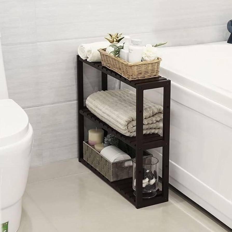 Install floating⁤ shelves⁢ for added⁣ storage ⁤in narrow bathroom areas