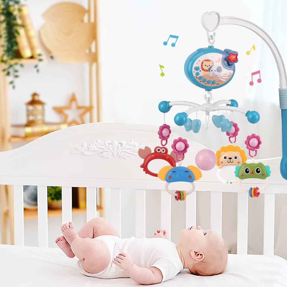 A mobile with soothing melodies enhances your nursery nooks tranquility