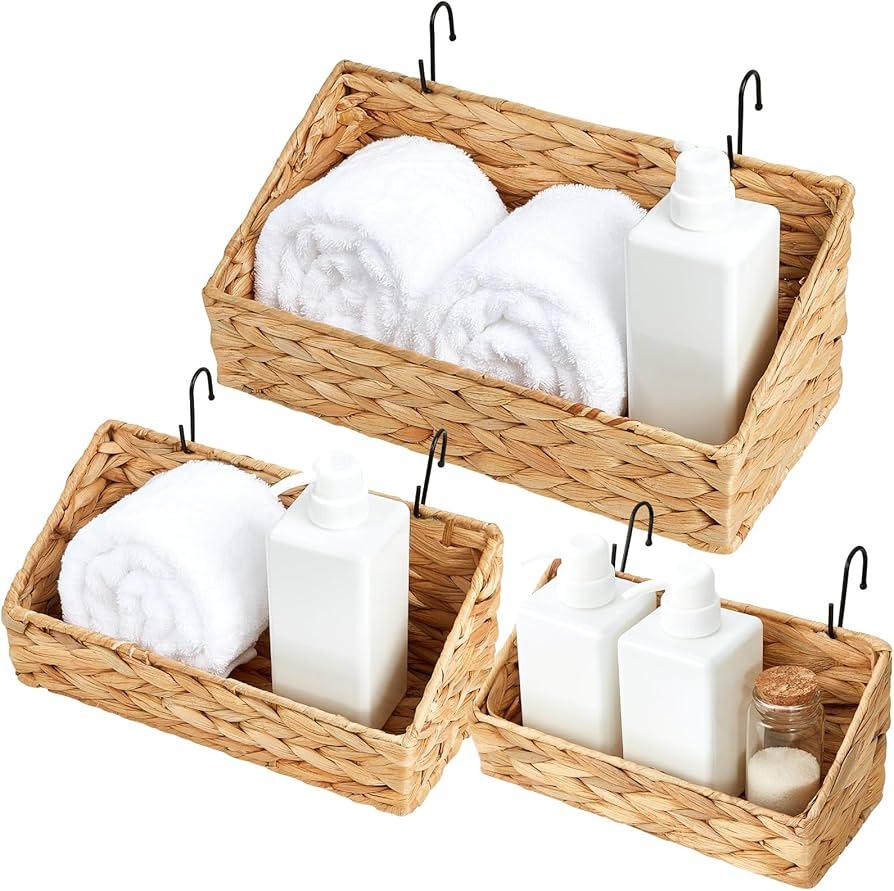 Add​ wall-mounted baskets for stylish, accessible storage in your small bathroom