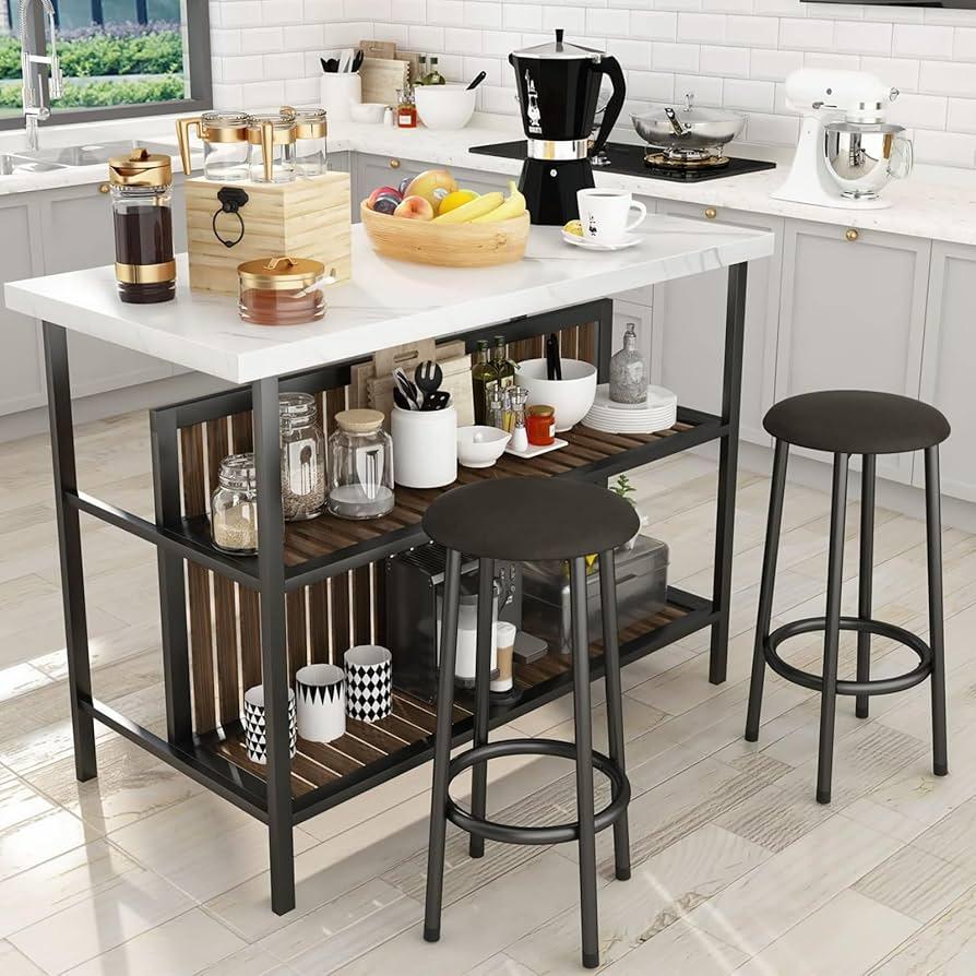 Incorporate a small breakfast bar for casual dining in your eat-in kitchen