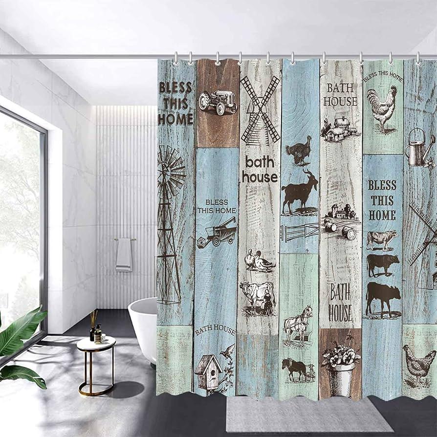 Use patterned shower curtains‌ for a fun farmhouse⁤ bathrooms upgrade