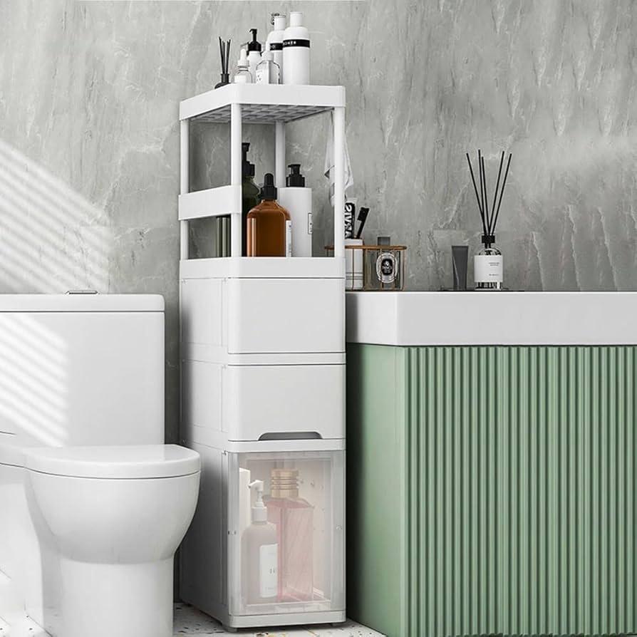 Use multi-functional furniture to maximize functionality in narrow bathrooms